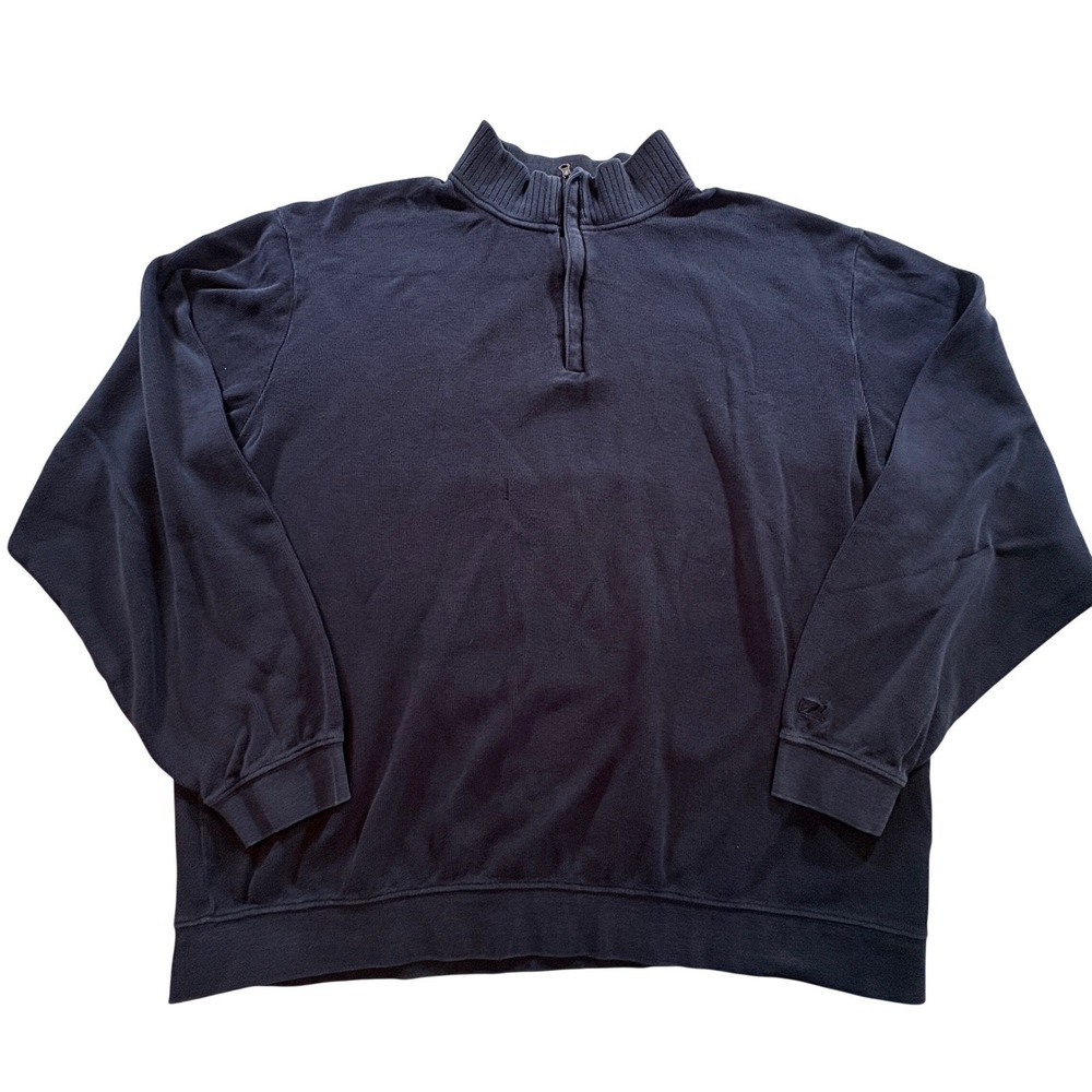 Cutter & Buck‎ Quarter Zip Pullover Mens XL Navy Blue Cotton Knit Casual Sweater